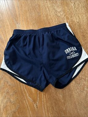 Sport-Tek Navy and White Lined Athletic Shorts